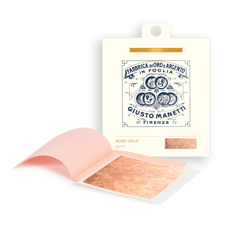 Gold leaf books – 80×80 mm – 16 grams – Rose Gold 22kt
